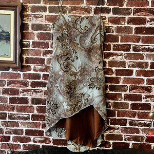 Vintage 90s XOXO Paisley Print Handkerchief Hem Dress